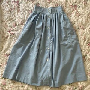 Vintage Blue Button Down Skirt